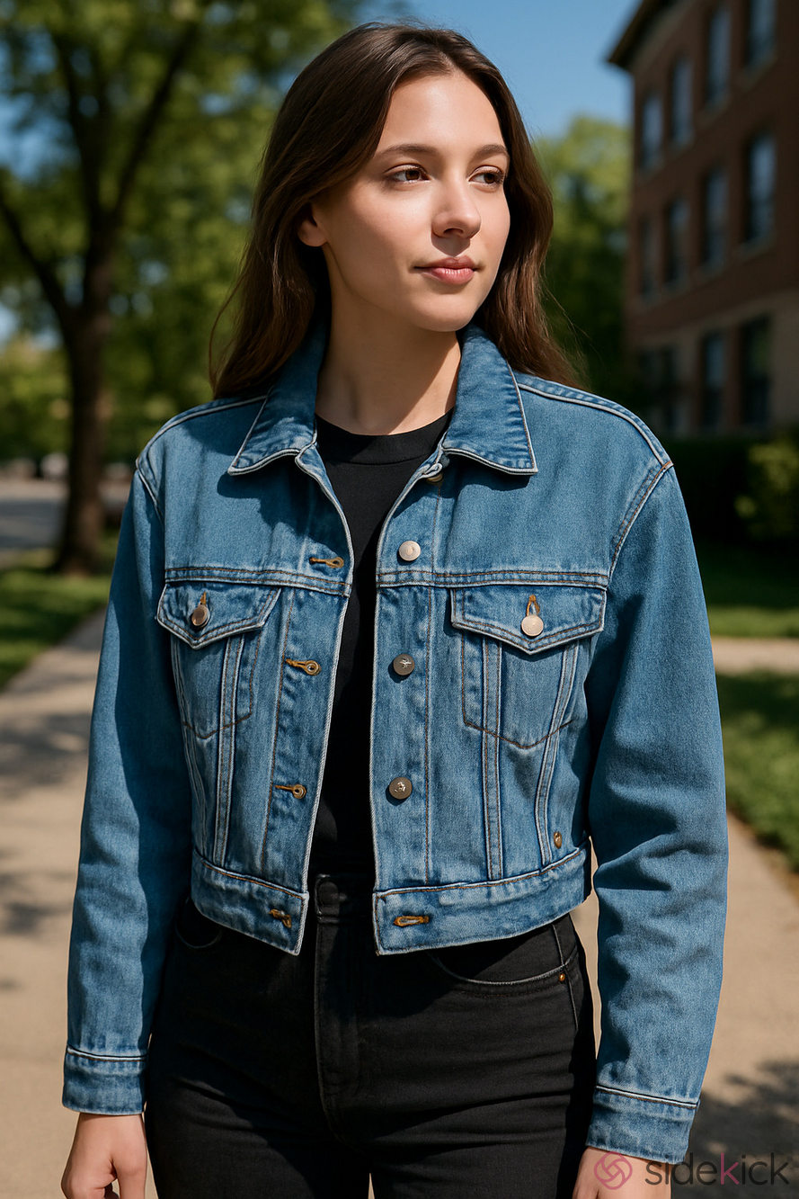 ASOS Blue Cropped Denim Jacket